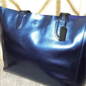 Iridescent Blue Coach Tote Bag
